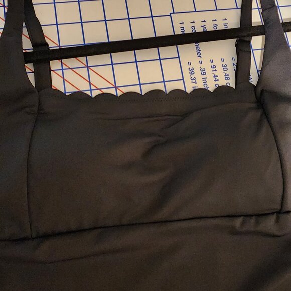 Sea Level Scallop Square Neck Bralette One Piece NWT Black Size 10 - Picture 5 of 11